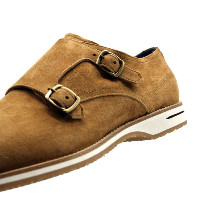 TEEK - 56-100-CGN LEGERRA Sueded Goatskin Monkstrap, Cognac SHOES TEEK ZI