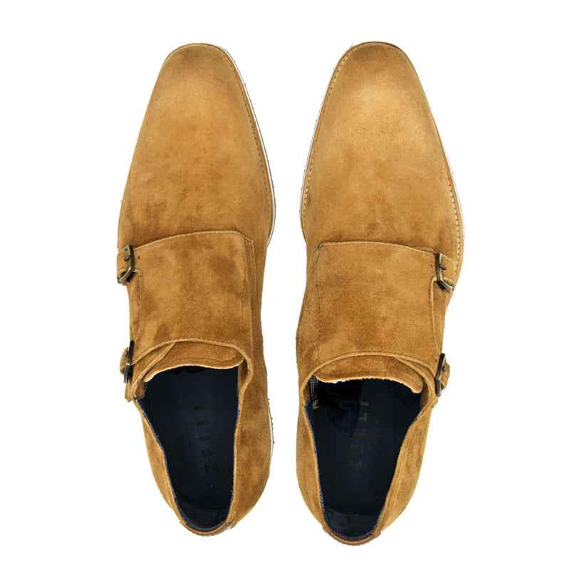 TEEK - 56-100-CGN LEGERRA Sueded Goatskin Monkstrap, Cognac SHOES TEEK ZI