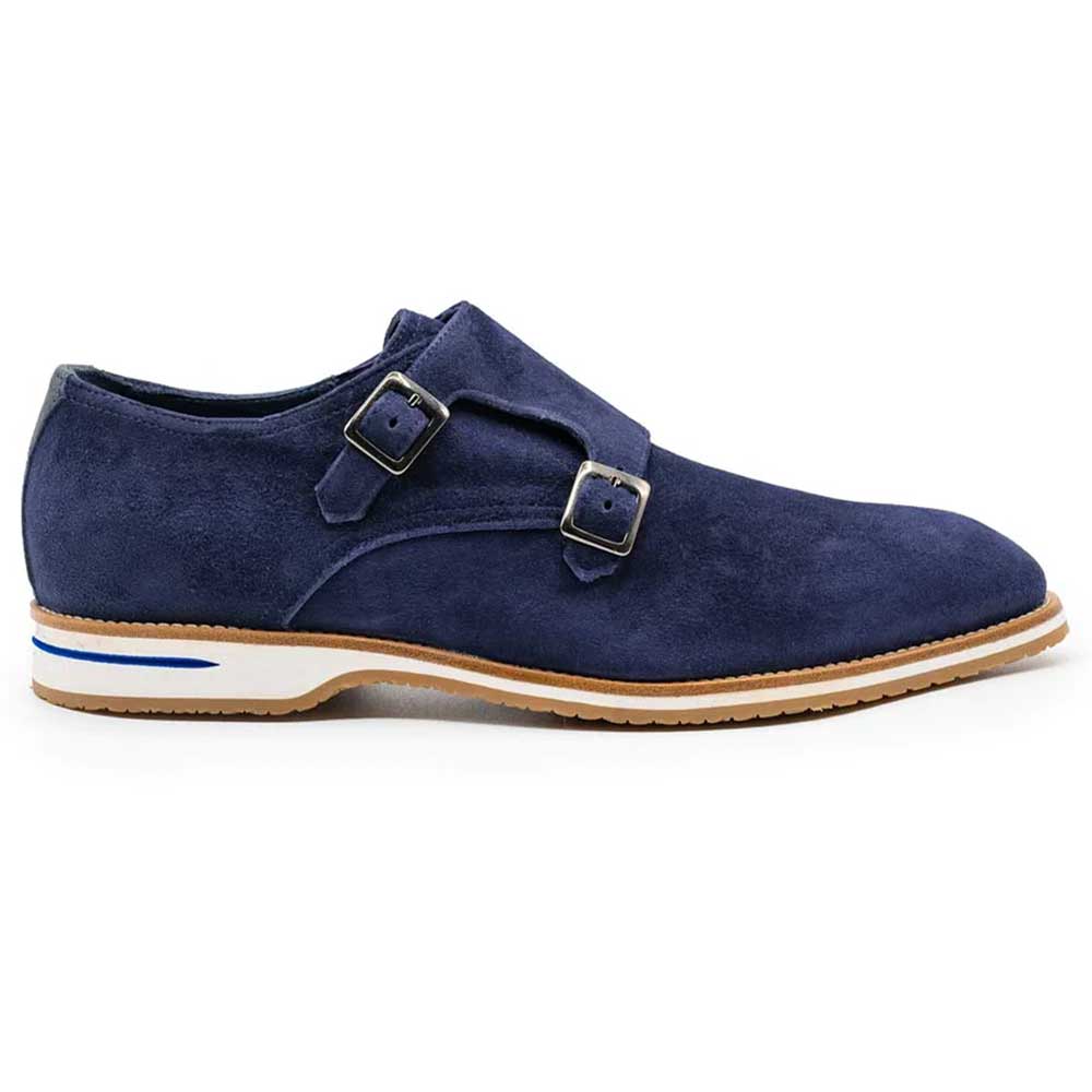 TEEK - 56-100-NVY LEGERRA Sueded Goatskin Monkstrap, Navy SHOES TEEK ZI Navy 8 M