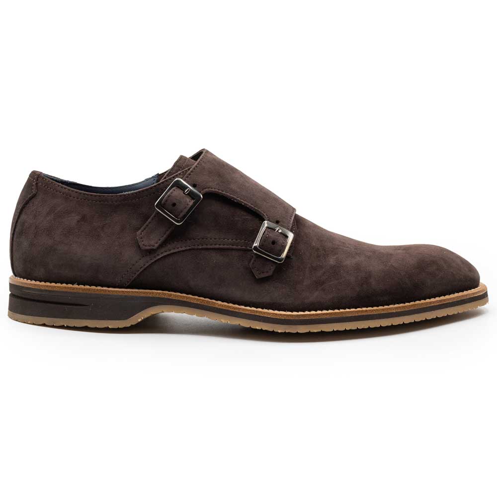 TEEK - 56-105-BRN LEGERRA Sueded Goatskin Monkstrap, Brown SHOES TEEK ZI
