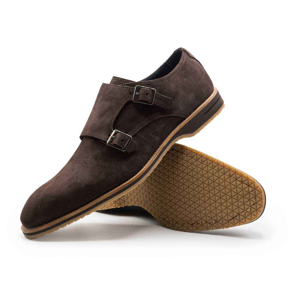 TEEK - 56-105-BRN LEGERRA Sueded Goatskin Monkstrap, Brown SHOES TEEK ZI