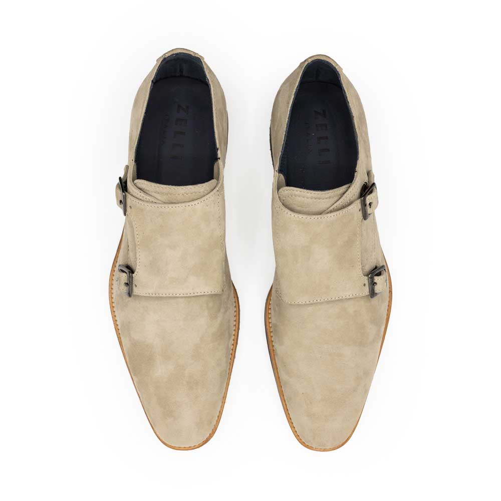 TEEK - 56-105-SND LEGERRA Sueded Goatskin Monkstrap, Sand SHOES TEEK ZI