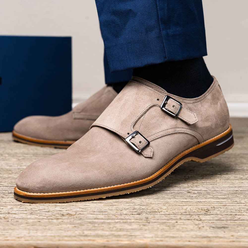 TEEK - 56-105-SND LEGERRA Sueded Goatskin Monkstrap, Sand SHOES TEEK ZI