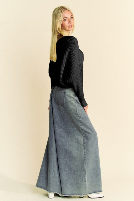 TEEK - Black Round Neck Batwing Sleeve Sweater SWEATER TEEK Trend