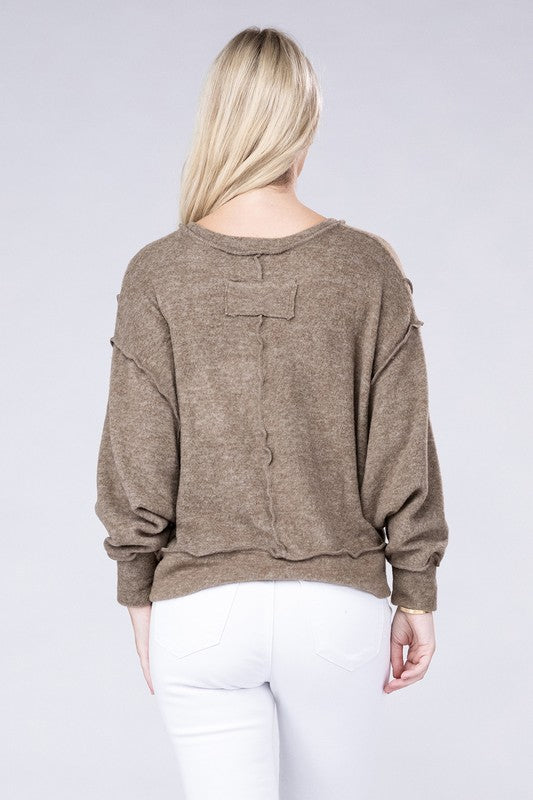 TEEK - Brushed Melange Oversized Sweater TOPS TEEK FG   