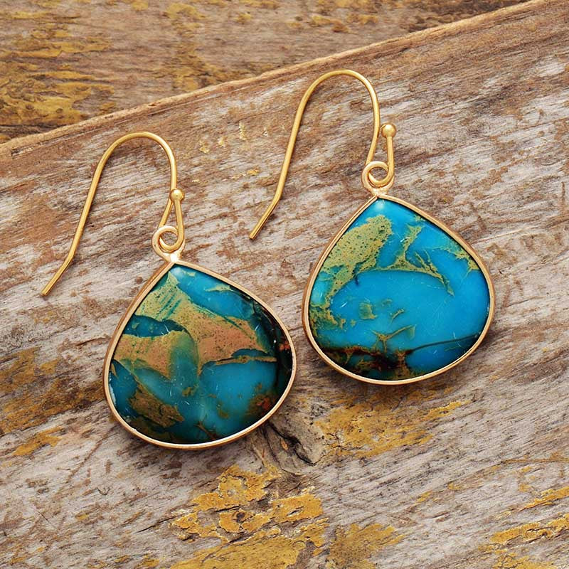 TEEK - 18K Gold-Plated Natural Stone Earrings JEWELRY TEEK Trend   