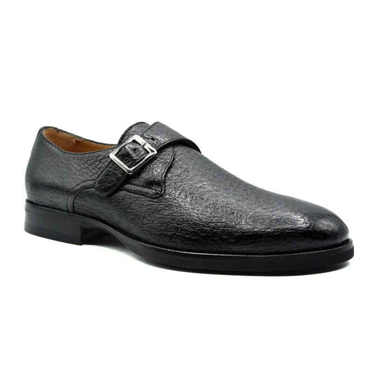 59-503-BLK ROMAN Peccary Monk Strap, Black Shop Zelli Italia Black 8.5 M