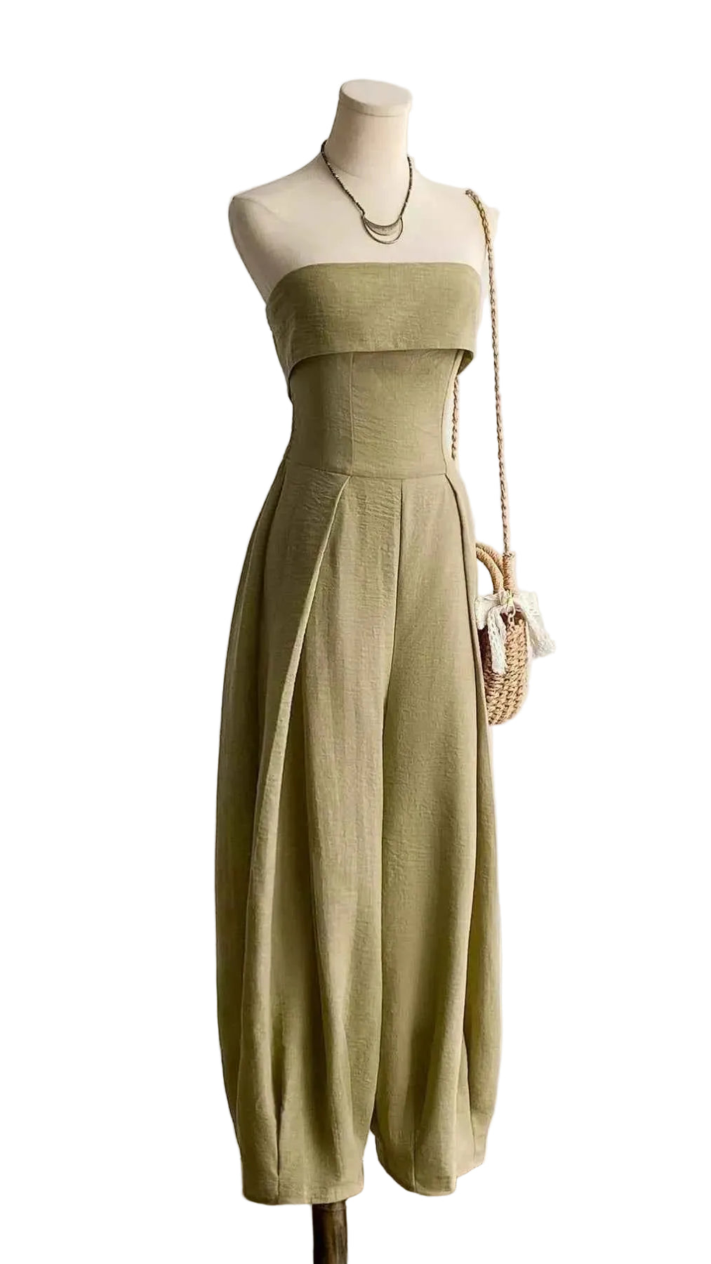 TEEK - Wide Leg Tube Jumpsuit JUMPSUIT TEEK Trend Yellow-Green S
