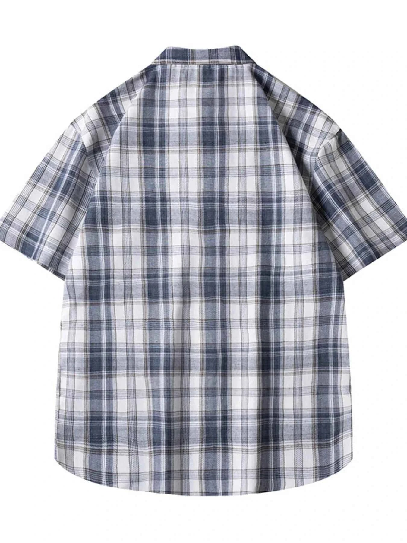TEEK - Mens Plus Size Casual Plaid Short Sleeve Shirt TOPS TEEK Trend