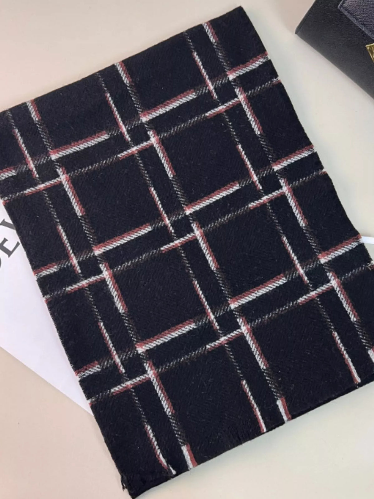 TEEK - 100% Wool Raw Hem Plaid Scarf SCARF TEEK Trend