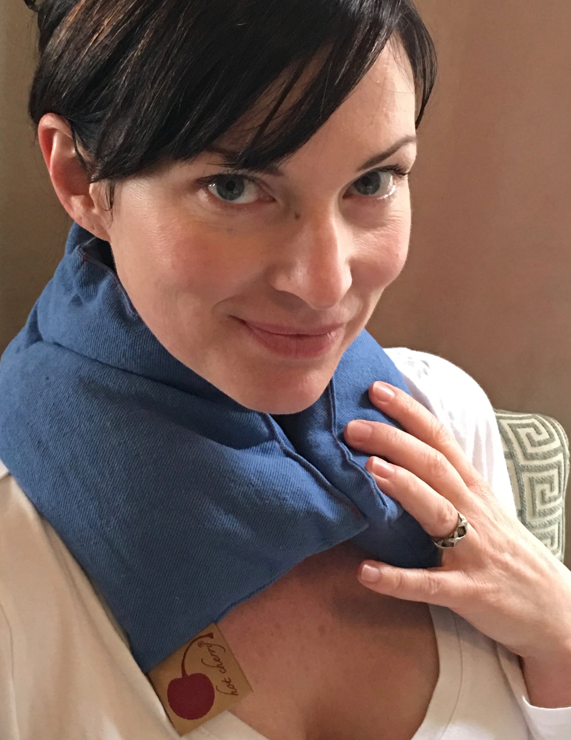 TEEK - Hot Cherry Neck Wrap Blue Denim PILLOW TEEK HCP