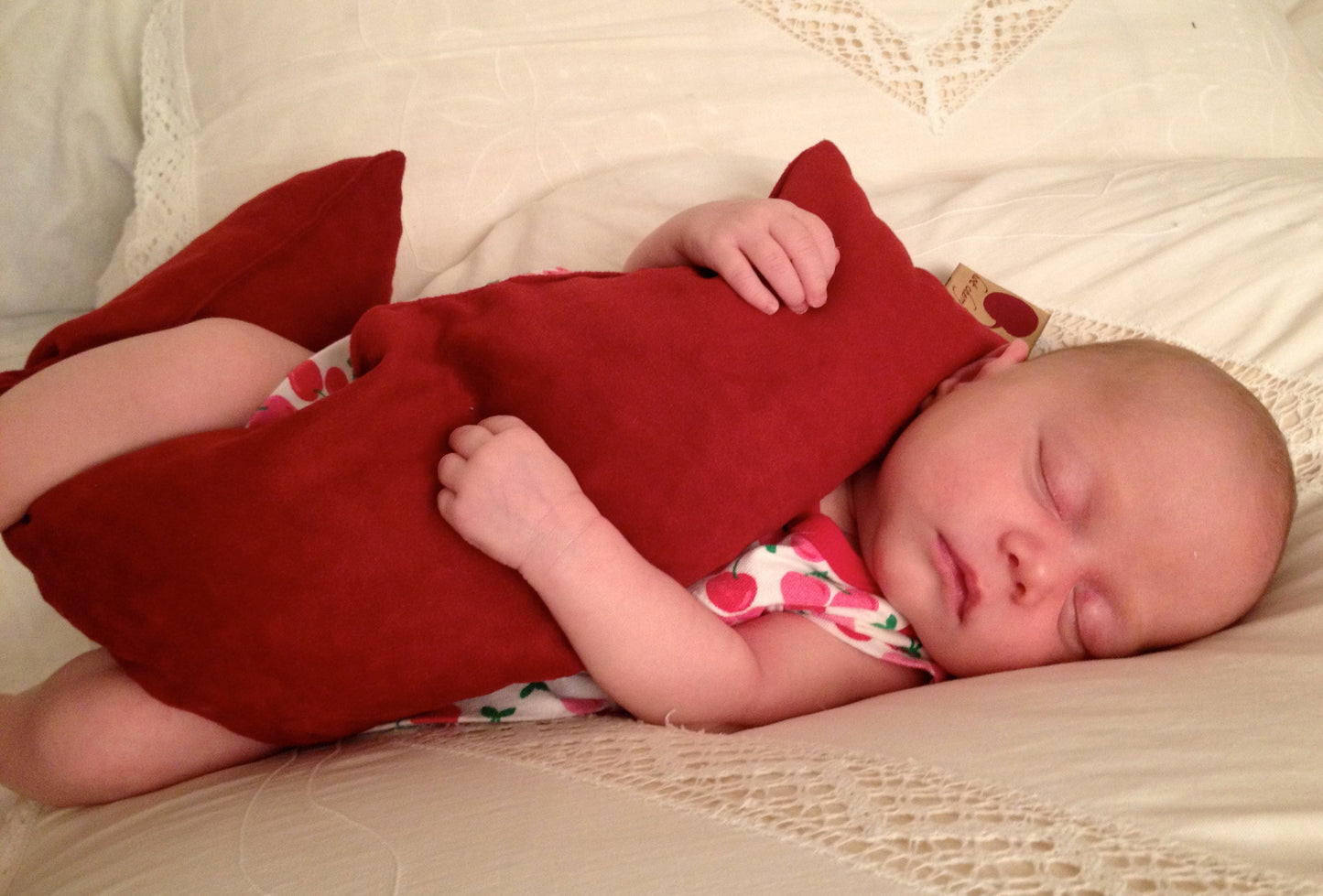 TEEK - Hot Cherry Neck Wrap in Plush Red Ultra-Suede PILLOW TEEK HCD