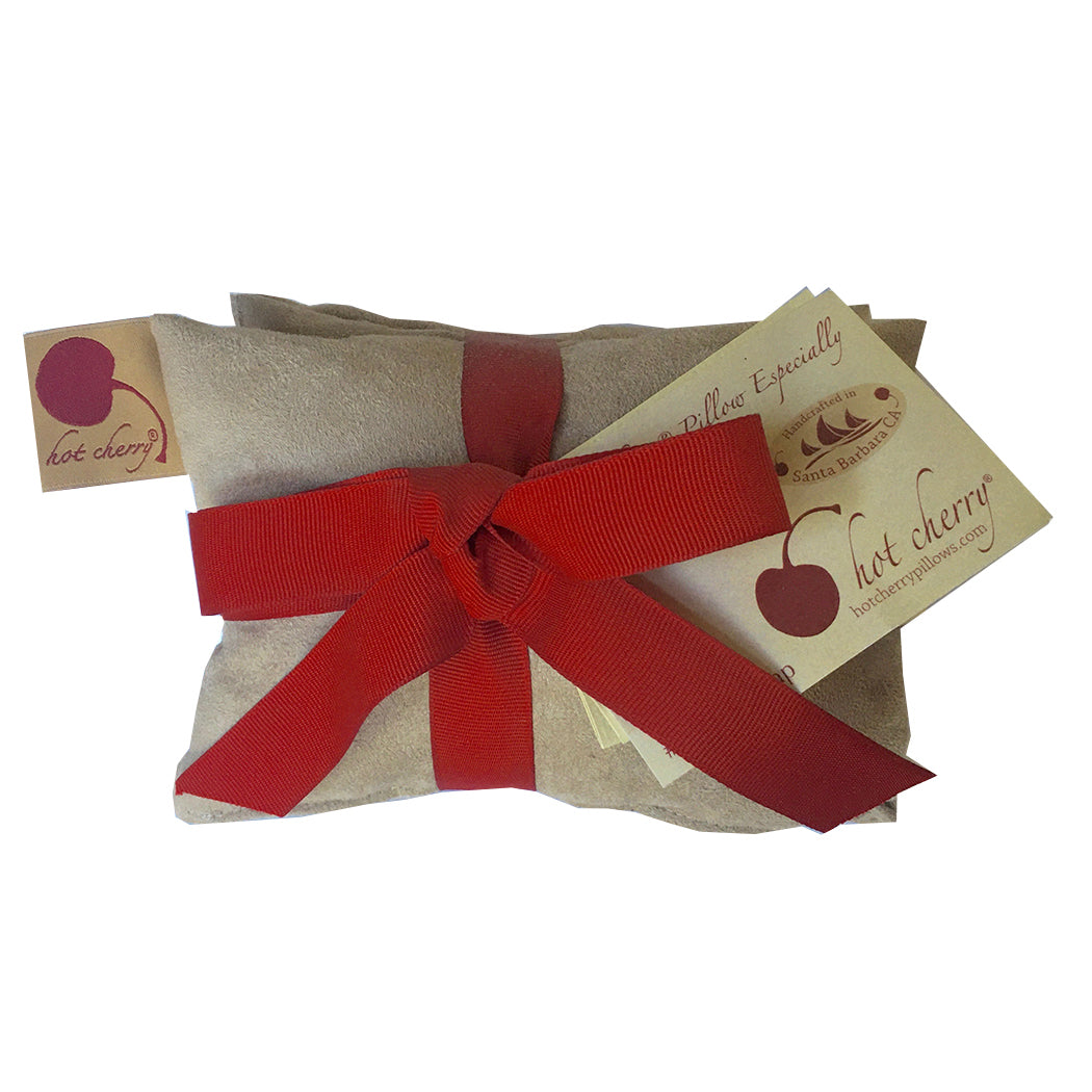 TEEK - Hot Cherry Neck Wrap in Plush Tan Ultra-Suede PILLOW TEEK HCP