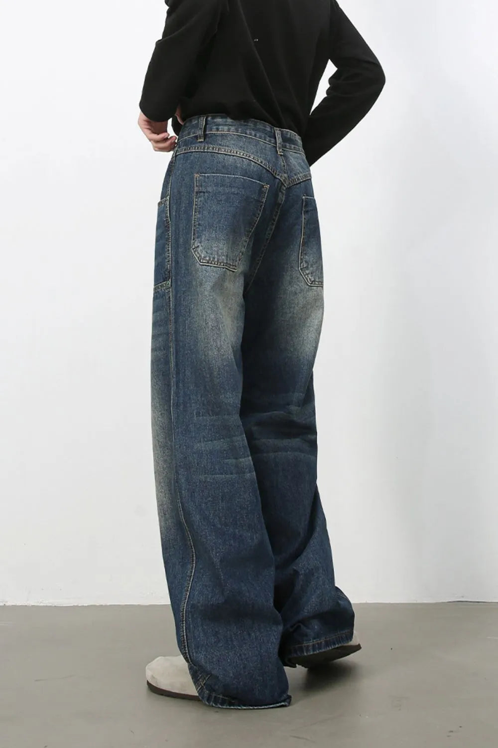 TEEK - Medium Wash Mens Wide Leg Jeans JEANS TEEK Trend