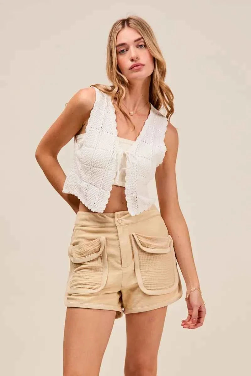 TEEK - Mineral Washed Terry High Rise Cargo Shorts SHORTS TEEK Trend