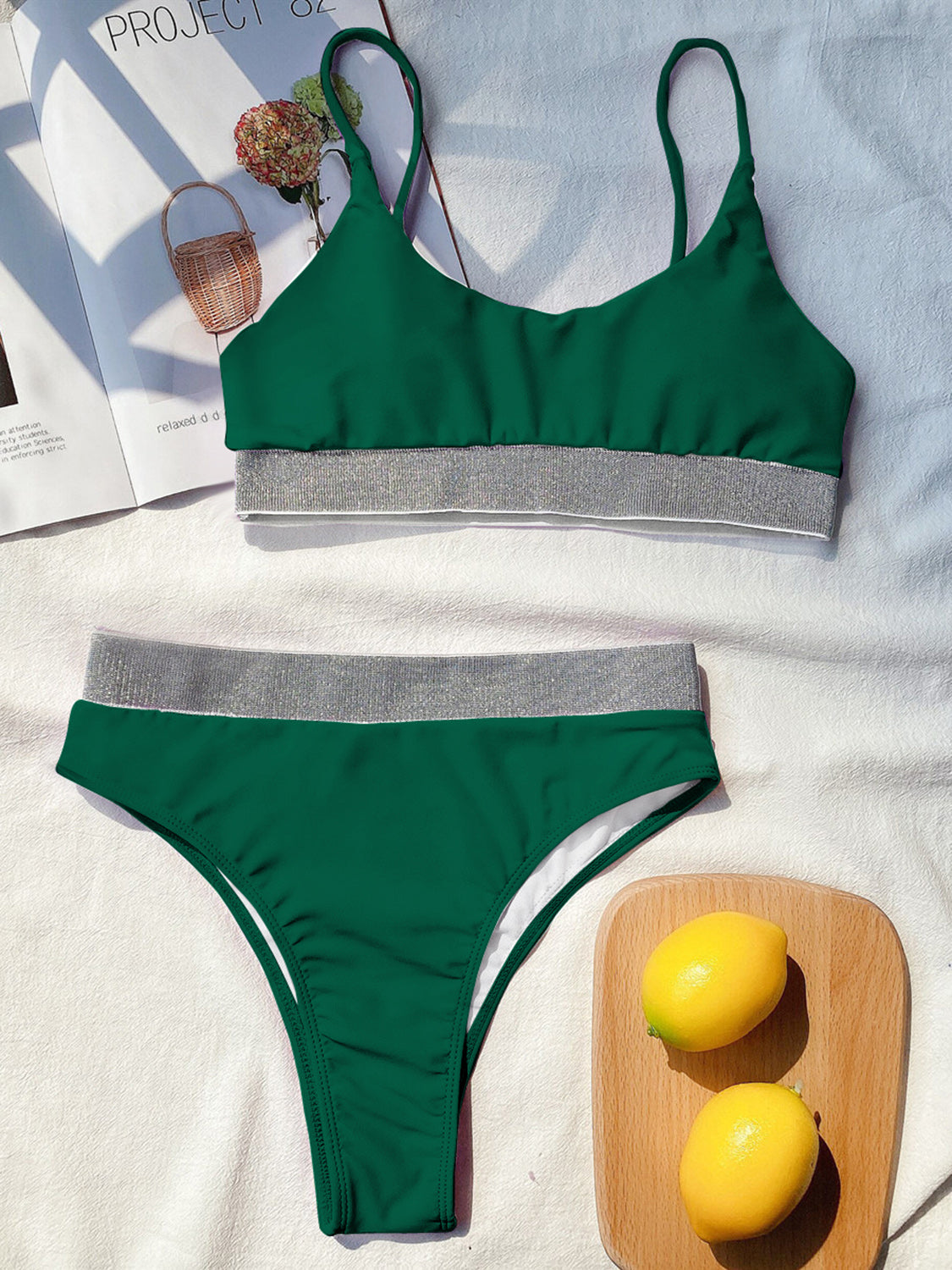 TEEK - Scoop Neck Spaghetti Strap Bikini SWIMWEAR TEEK Trend Green S 