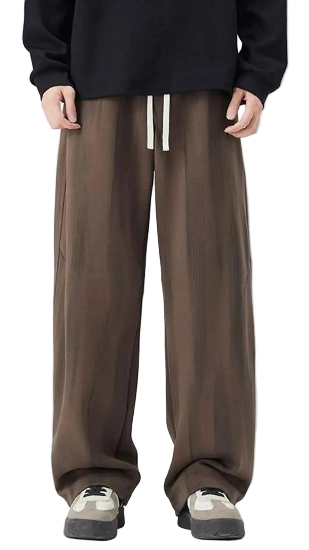 Men's Plus Size Relaxed Fit Drawstring Casual Pants Trendsi Brown M