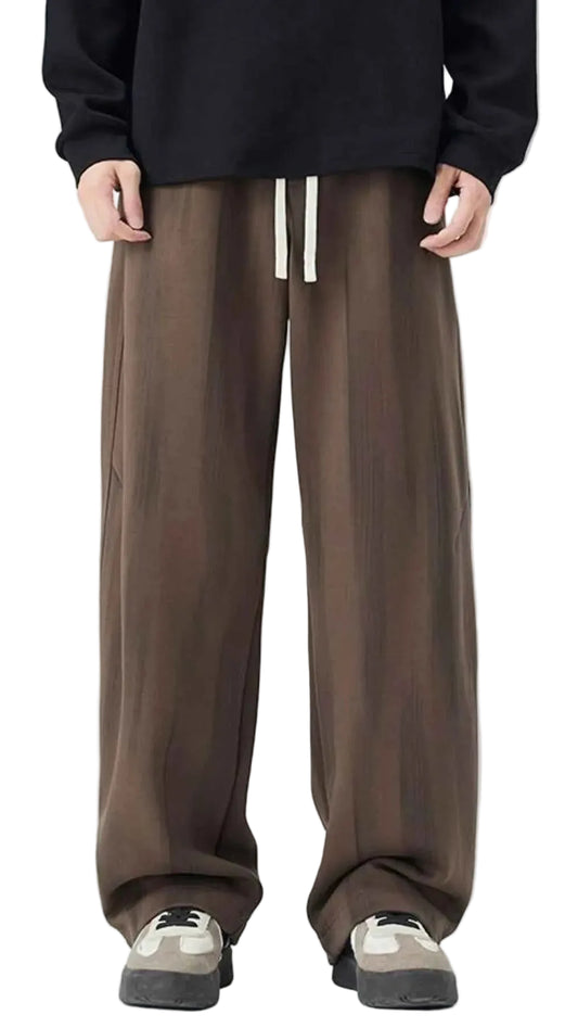 TEEK - Mens Plus Size Relaxed Fit Drawstring Casual Pants PANTS TEEK Trend Brown M