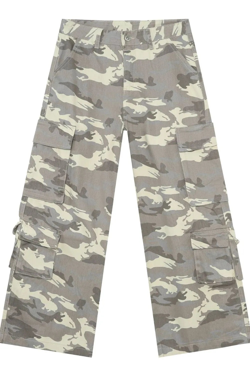 TEEK - Mens Grey Camouflage Wide Leg Cargo Jeans JEANS TEEK Trend