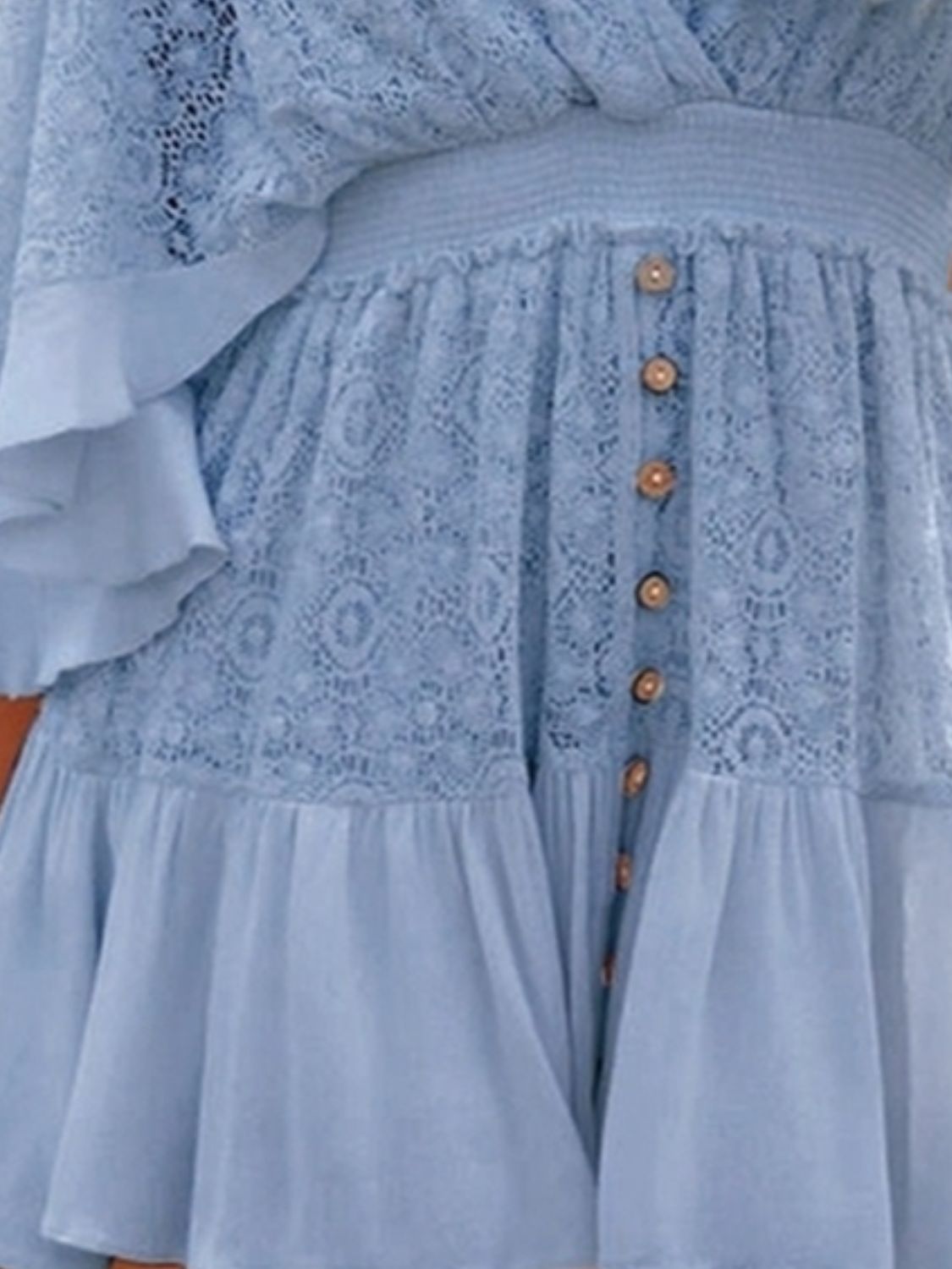 TEEK - Lace Cutout Half Sleeve Mini Dress DRESS TEEK Trend   