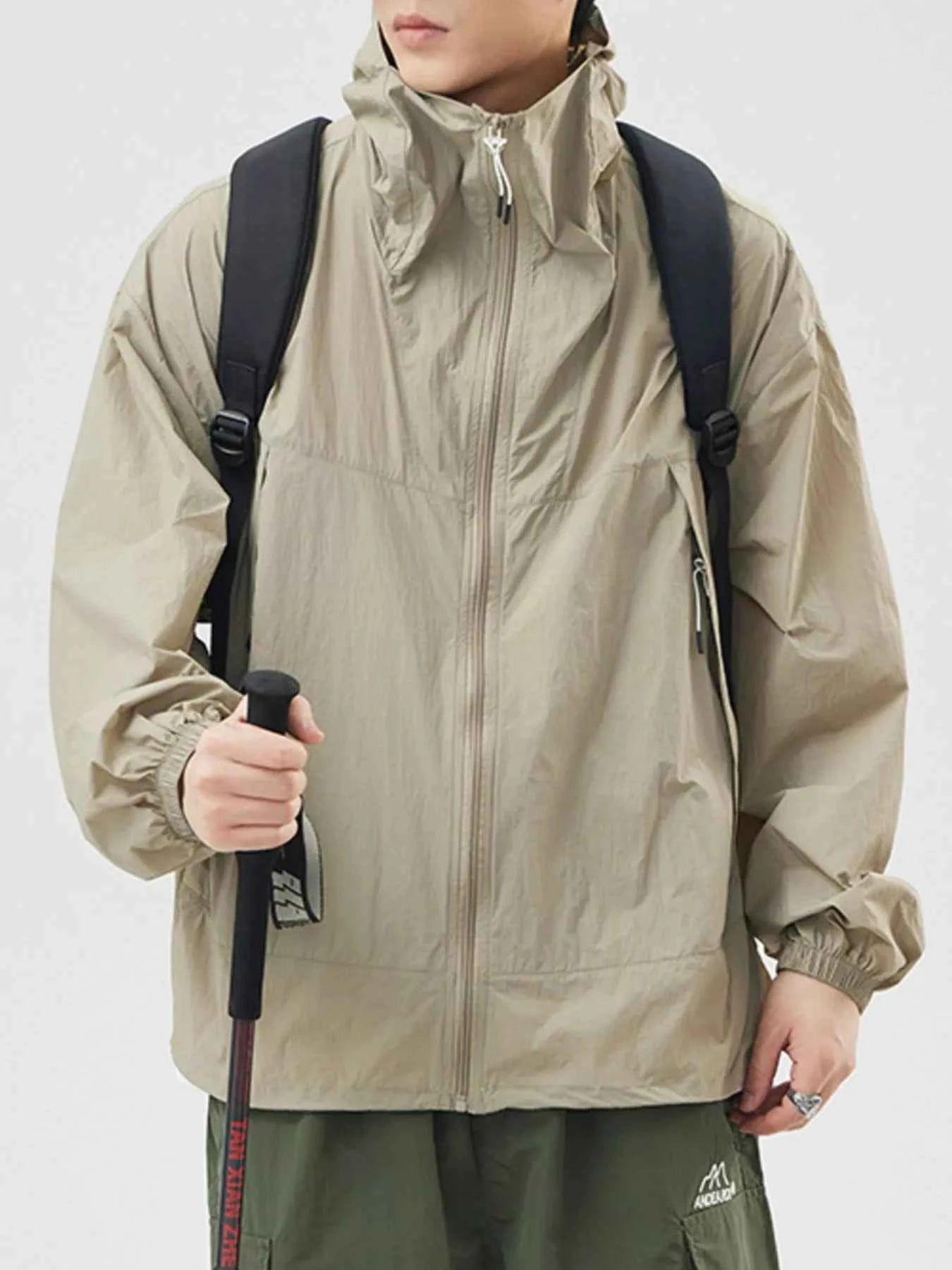 TEEK - Mens Plus Size Lightweight Hooded Windbreaker Jacket JACKET TEEK Trend