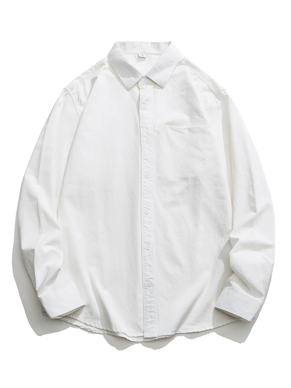 Men's Plus Size Casual Long Sleeve Shirt Trendsi White M