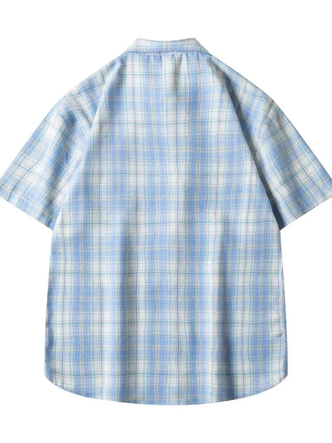 TEEK - Mens Plus Size Casual Plaid Short Sleeve Shirt TOPS TEEK Trend
