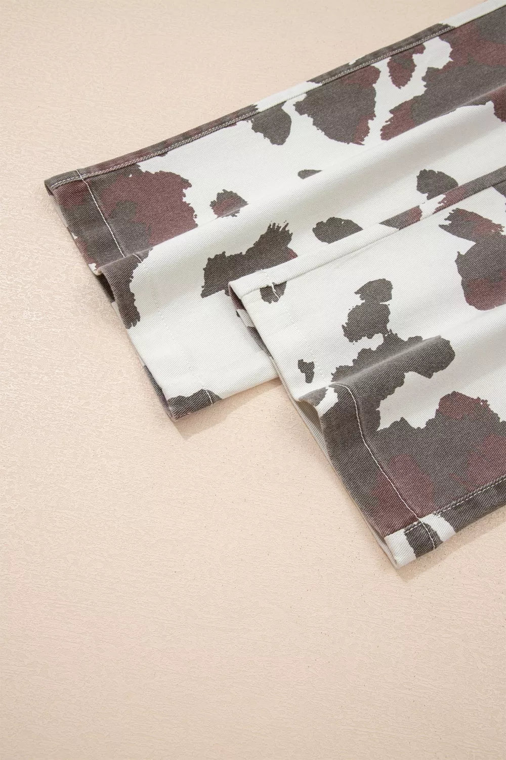 Cow Spots Printed Multi Pocketed Jeans Trendsi