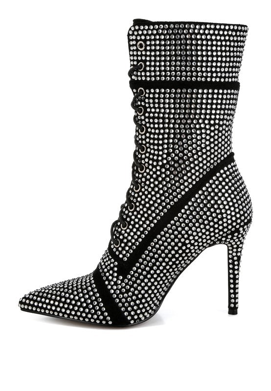 TEEK - Bitetto Rhinestones Embellished Calf Boots SHOES TEEK FG