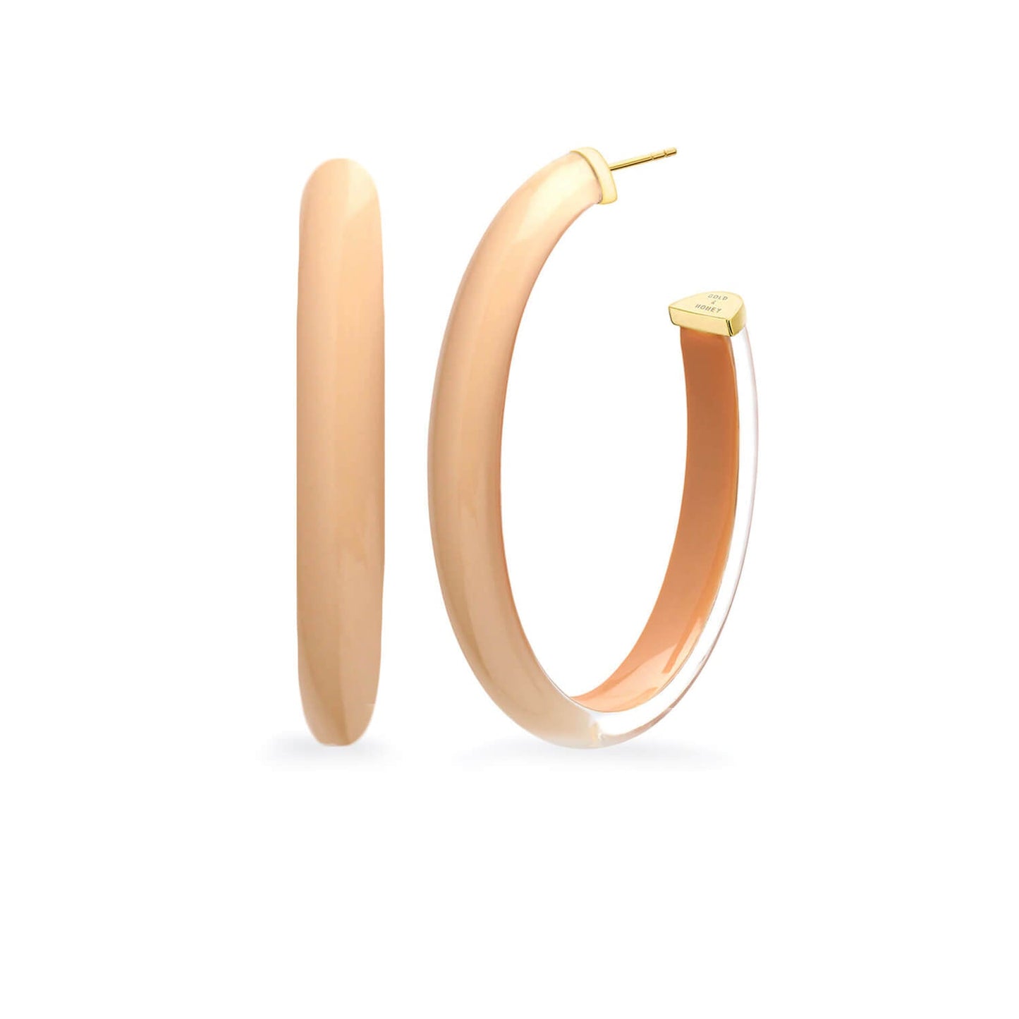 TEEK - XL Oval Illusion Neutral Lucite Hoop Earrings JEWELRY TEEK GNH NUDE4