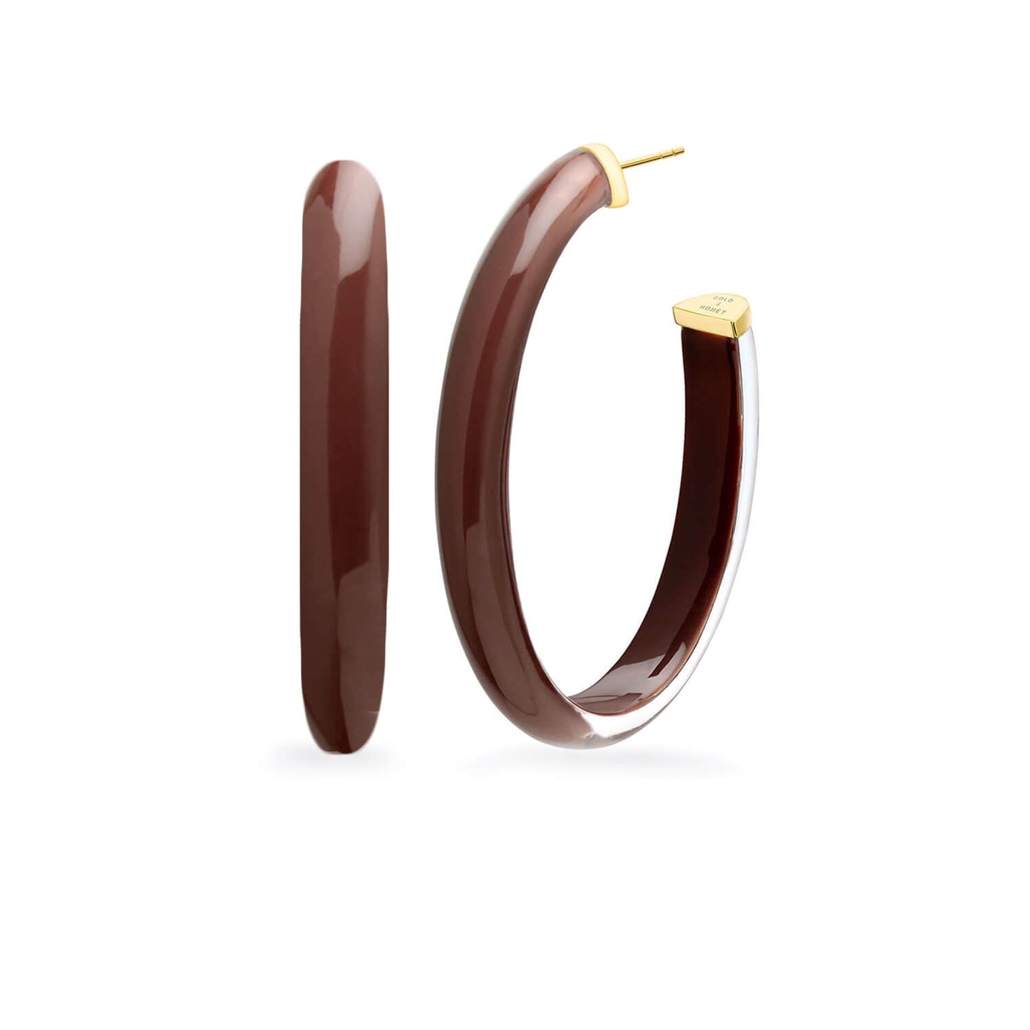 TEEK - XL Oval Illusion Neutral Lucite Hoop Earrings JEWELRY TEEK GNH NUDE5