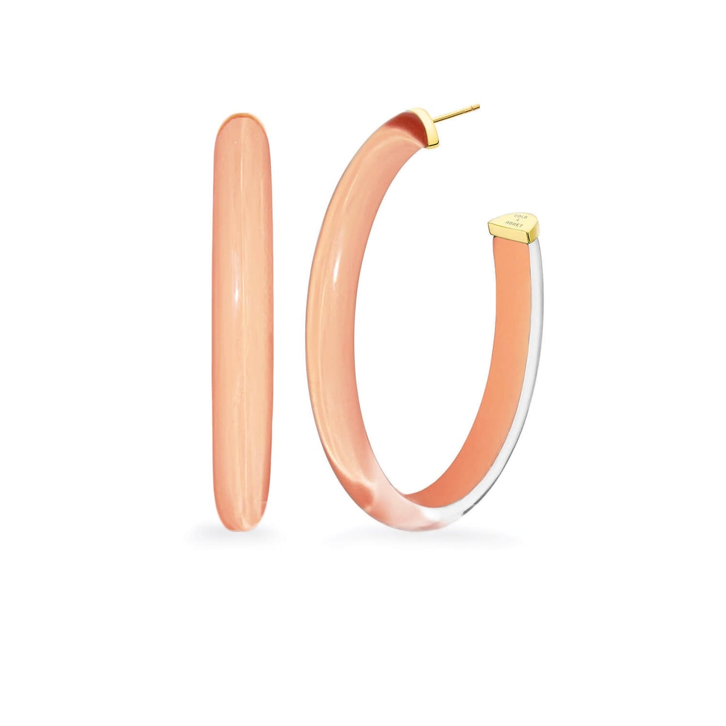 TEEK - XL Oval Illusion Neutral Lucite Hoop Earrings JEWELRY TEEK GNH PEACH