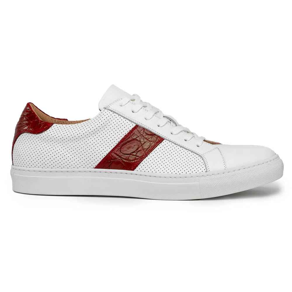 TEEK - 61-101-RED OLYMPIAS Italian Calfskin and Crocodile Stripe, Red SHOES TEEK ZI