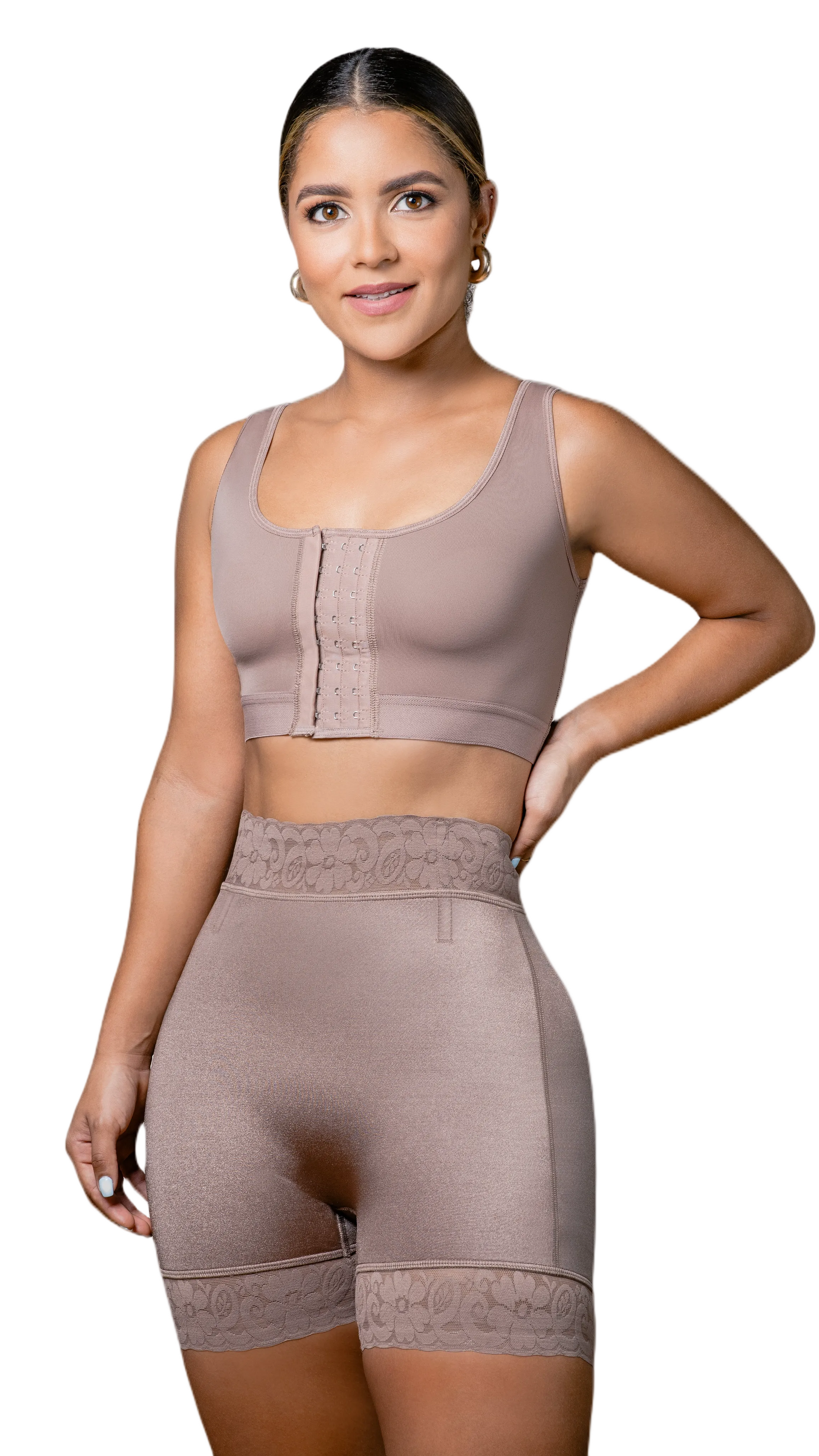 TEEK - High Waist Lace Trim Shapewear Slip Shorts LINGERIE TEEK VS XS Mocha