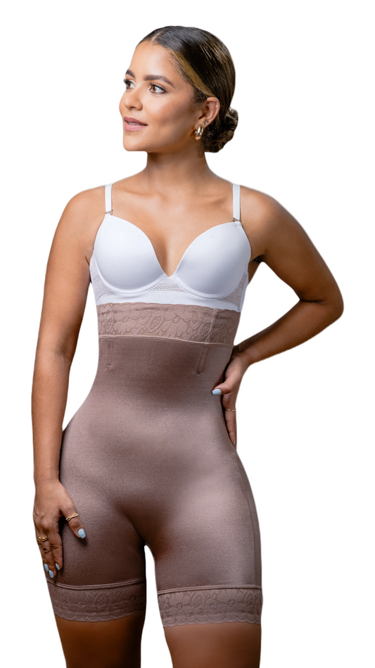 TEEK - Underbust High Waist Lace Trim Shapewear Slip Shorts LINGERIE TEEK VS XS Mocha