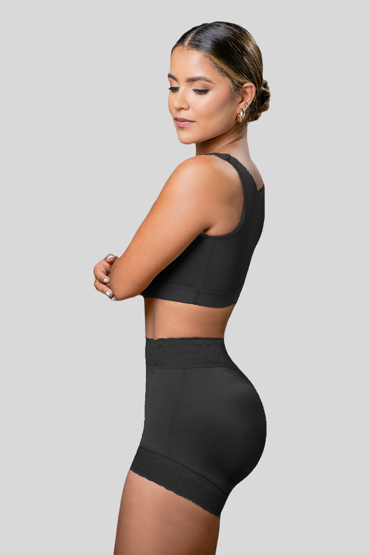 TEEK - Lace Trim Shapewear Boyshort UNDERWEAR TEEK VS XS Black