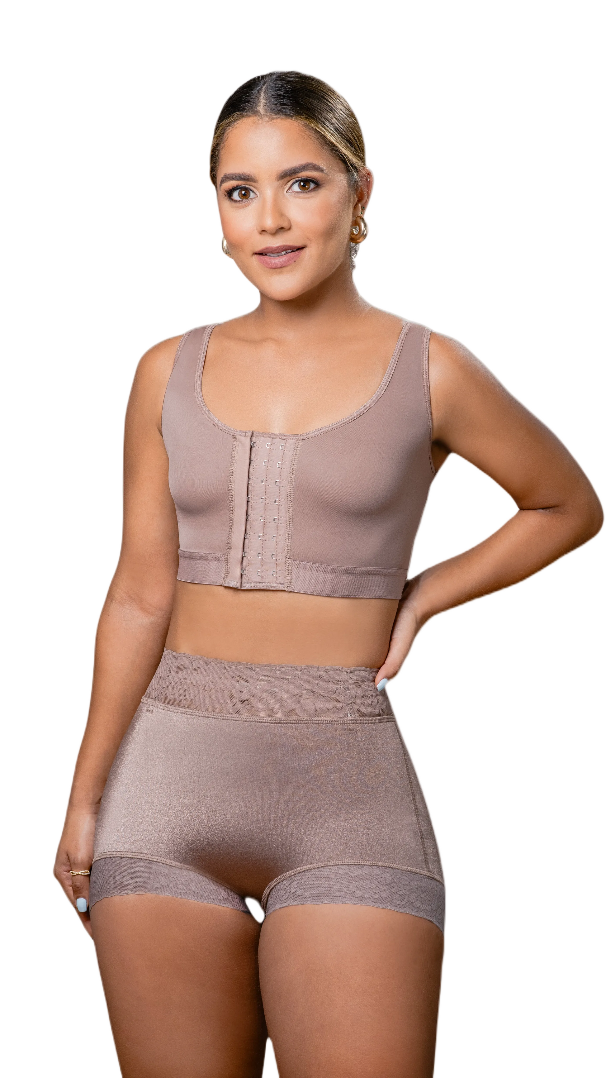 TEEK - Lace Trim Shapewear Boyshort UNDERWEAR TEEK VS XS Mocha