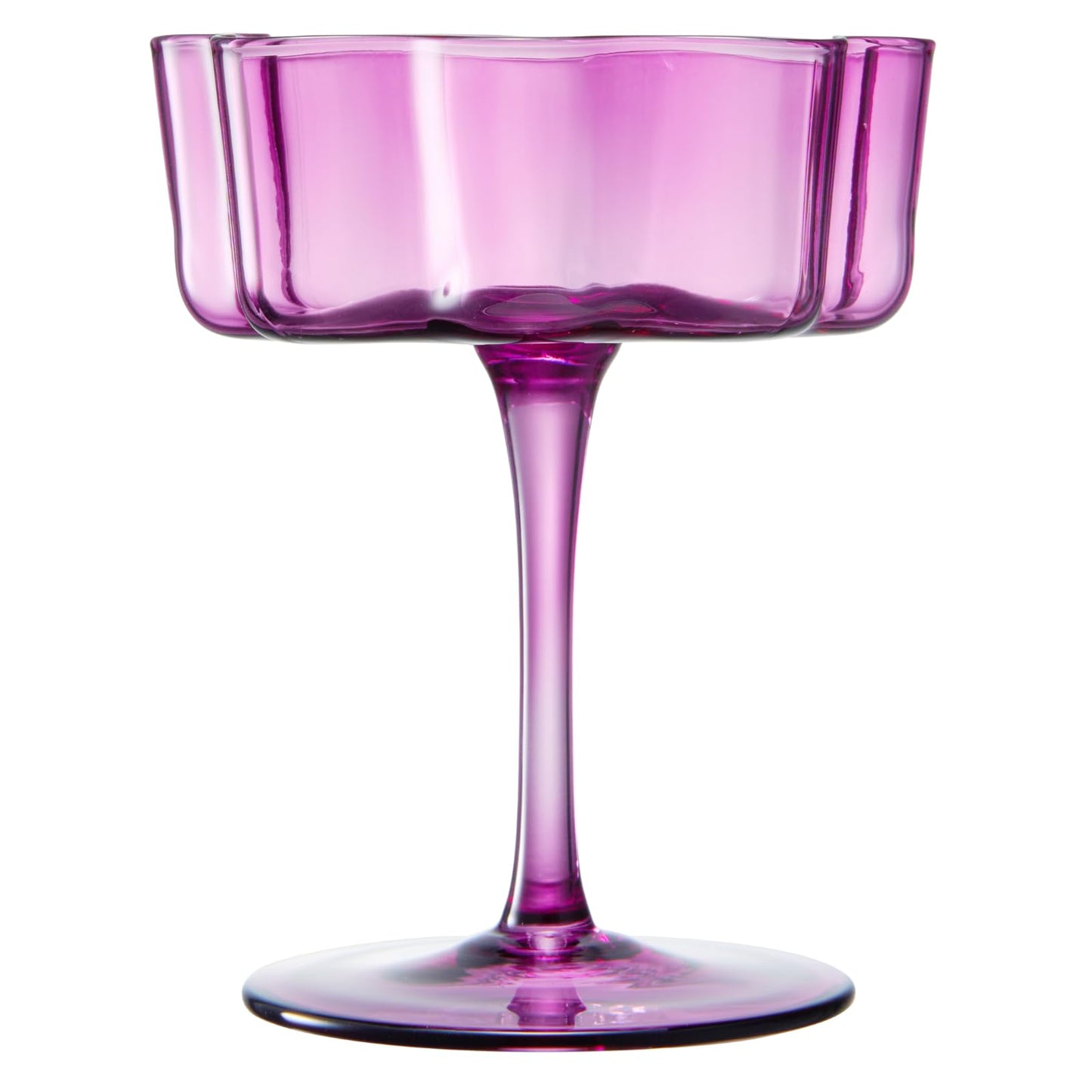 TEEK - Flower Wave Coupe Cocktail Colored Glasses Set | Amethyst Purple HOME DECOR TEEK KS