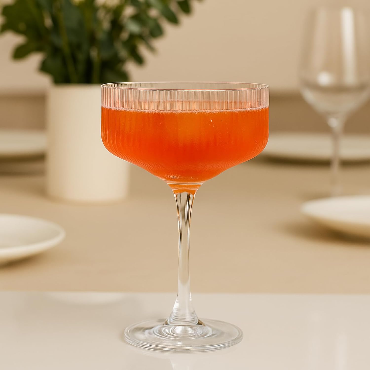 TEEK - Ribbed Cocktail Glasses Set – 10oz Clear HOME DECOR TEEK KS