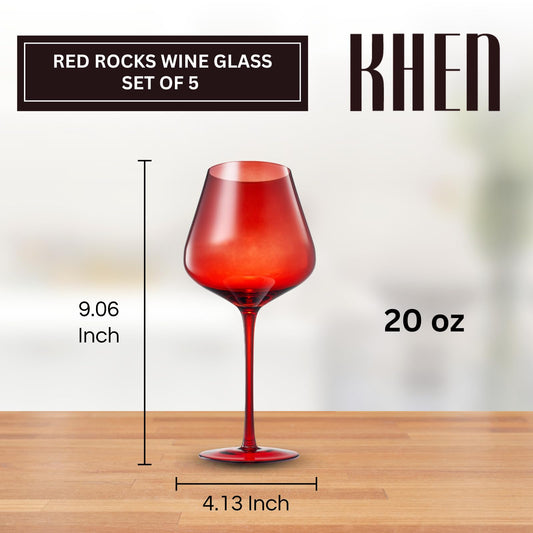 TEEK - Red Rocks Gradient Colored Wine Glass Set HOME DECOR TEEK KS