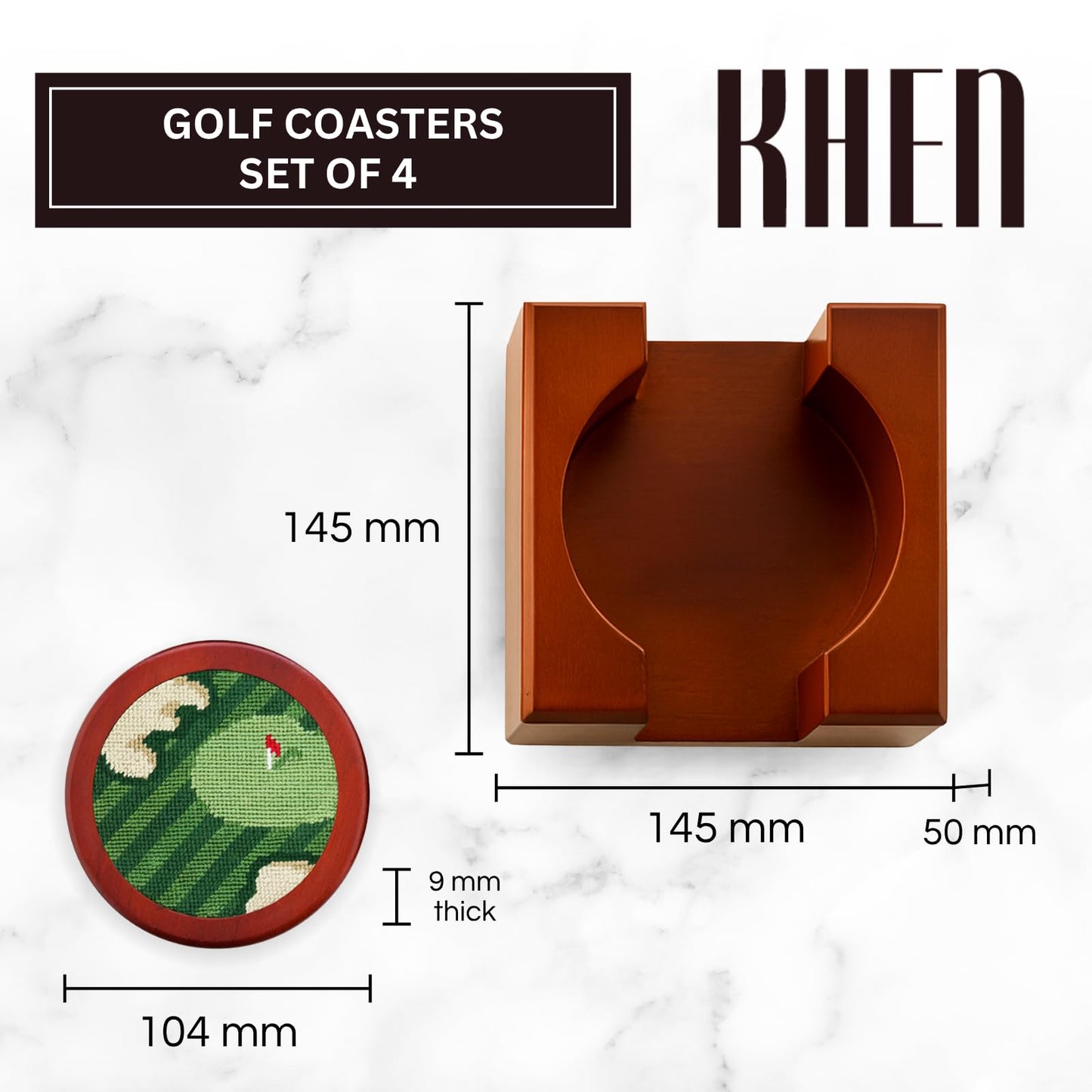 TEEK - Golf Wooden Drink Coasters HOME DECOR TEEK KS