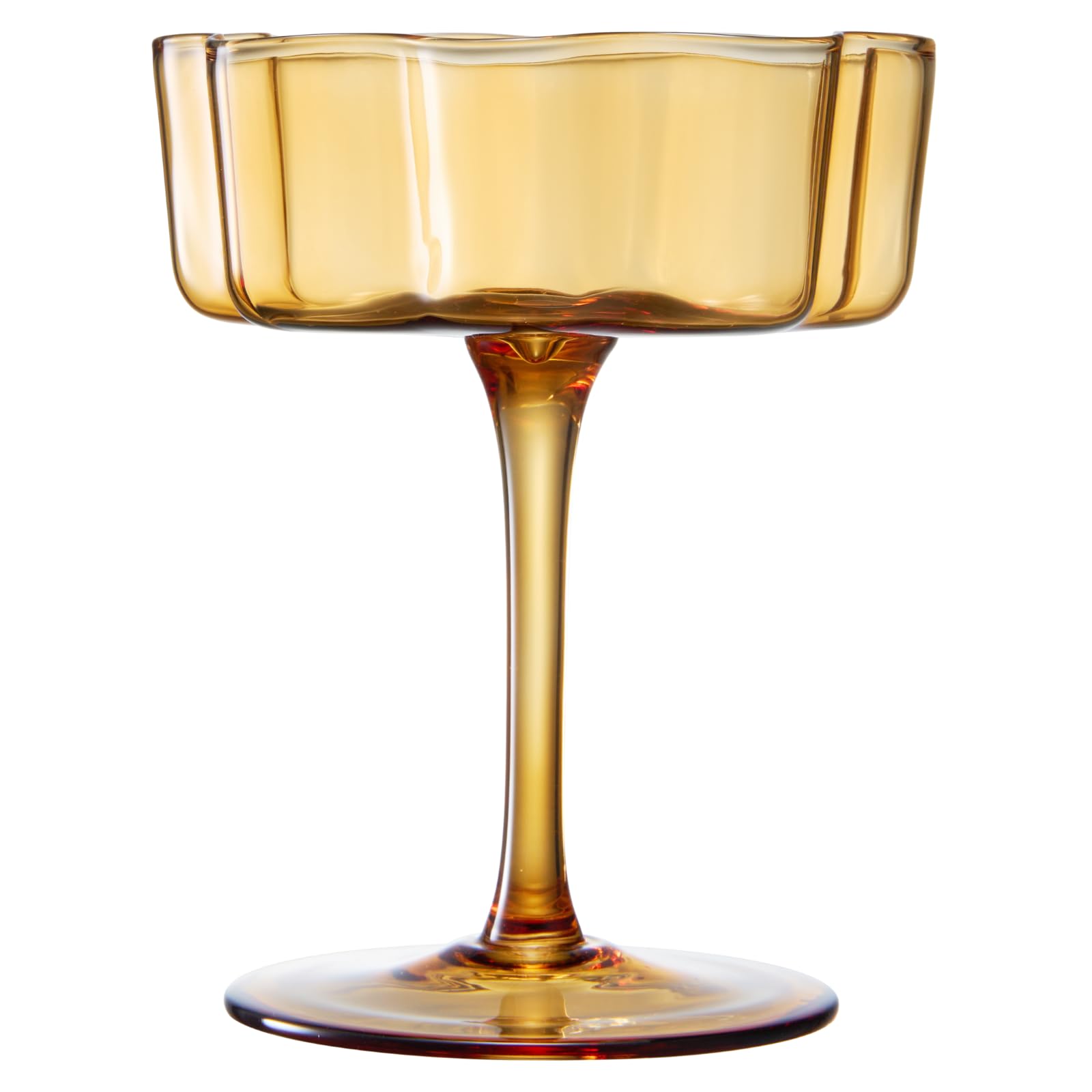 TEEK - Flower Wave Coupe Cocktail Colored Glasses Set | Amber HOME DECOR TEEK KS