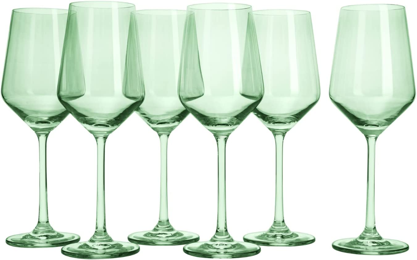 TEEK - Rhea Stemmed Wine Glassware Set | Green HOME DECOR TEEK KS