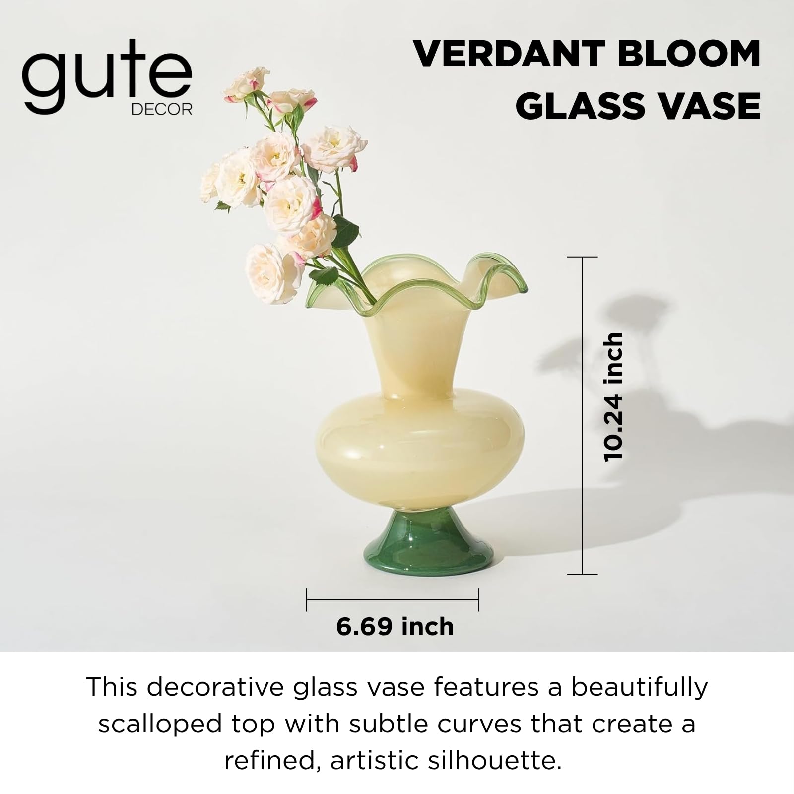 TEEK - Verdant Bloom Hand-Blown Glass Flower Vase Décor - 11" HOME DECOR TEEK KS