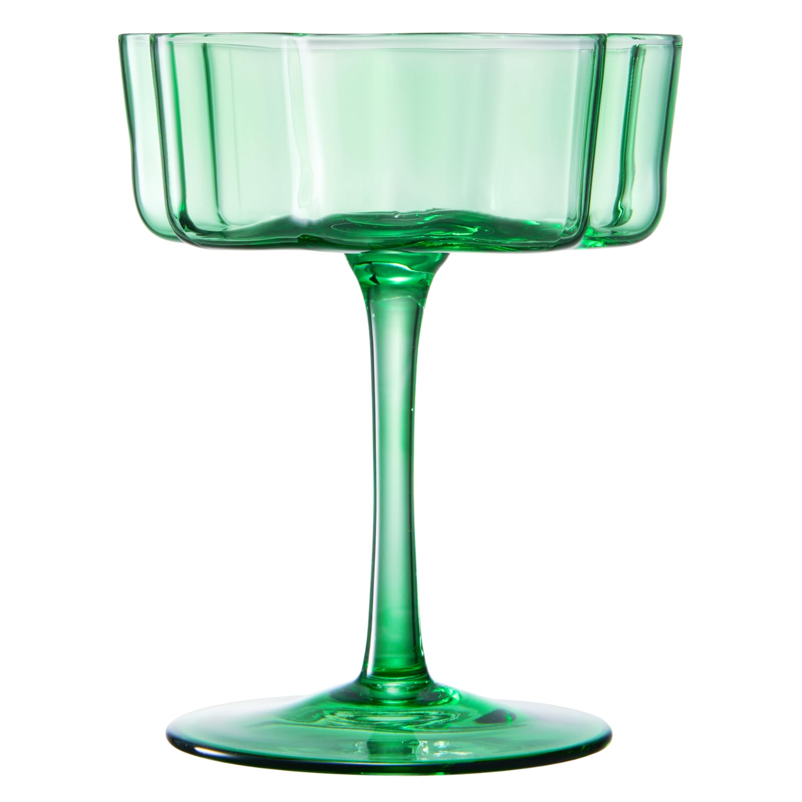 TEEK - Flower Wave Coupe Cocktail Colored Glasses Set | Jade HOME DECOR TEEK KS