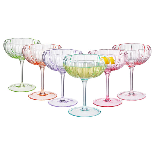 TEEK - Flower Coupe Cocktail Glasses Set | Bright Colors HOME DECOR TEEK KS