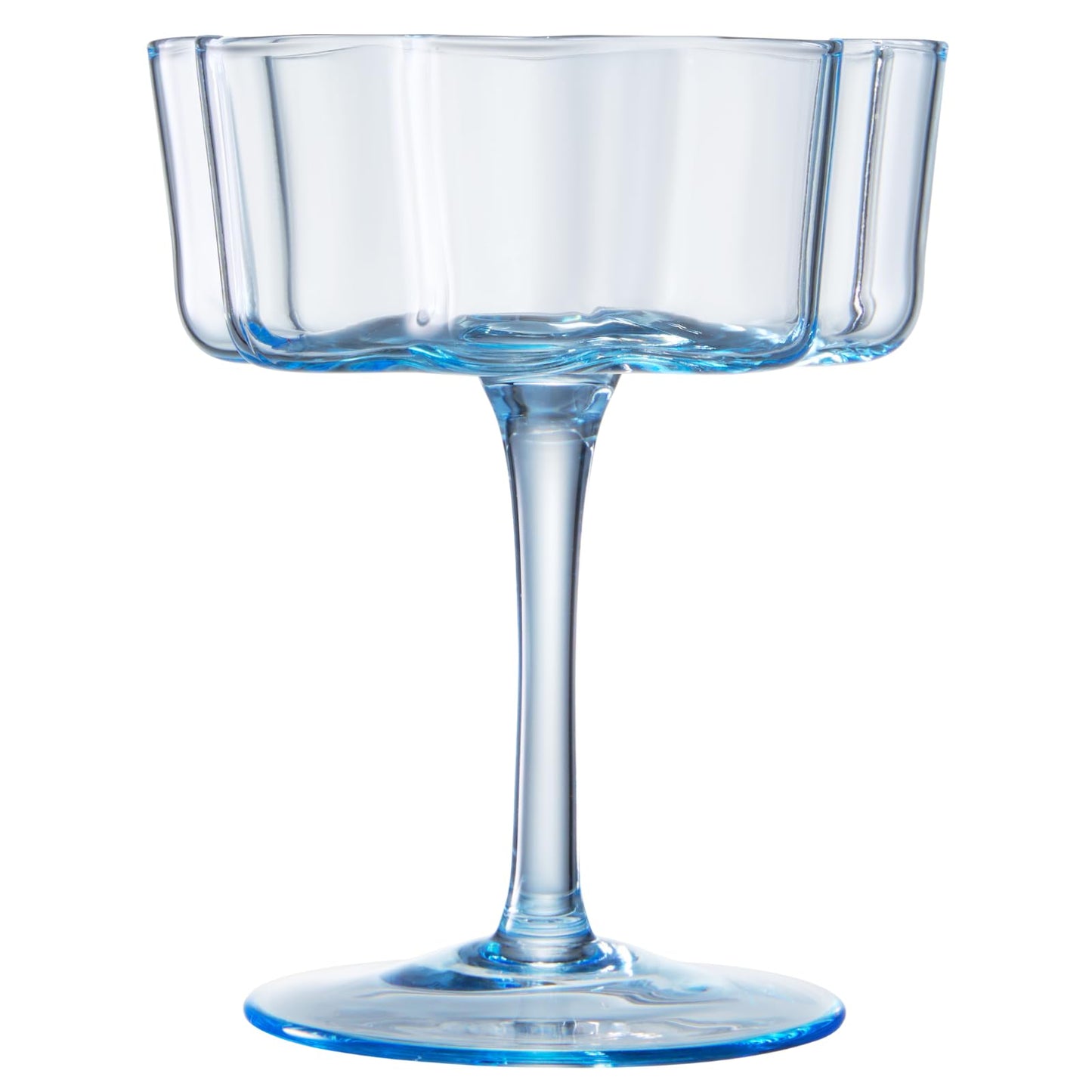 TEEK - Flower Wave Coupe Cocktail Colored Glasses Set | Cobalt Blue HOME DECOR TEEK KS