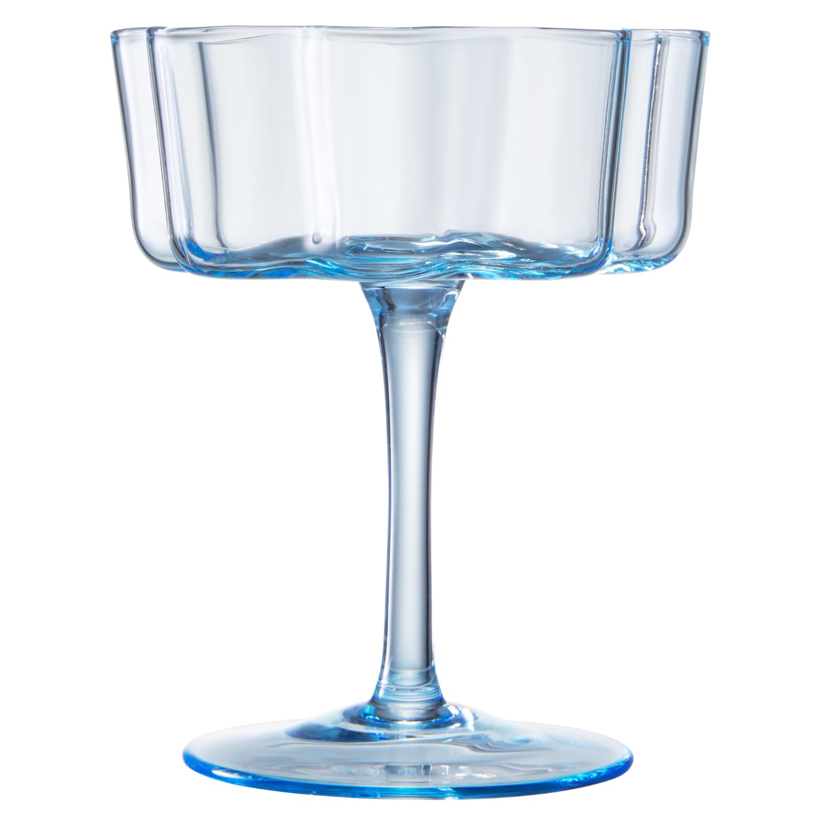TEEK - Flower Wave Coupe Cocktail Colored Glasses Set | Cobalt Blue HOME DECOR TEEK KS