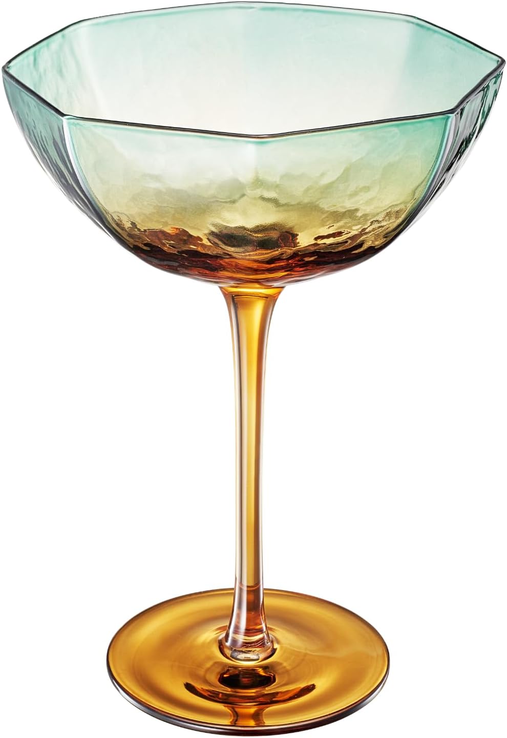 TEEK - Hexagonal Coupe Glasses Set | Teal + Brown HOME DECOR TEEK KS