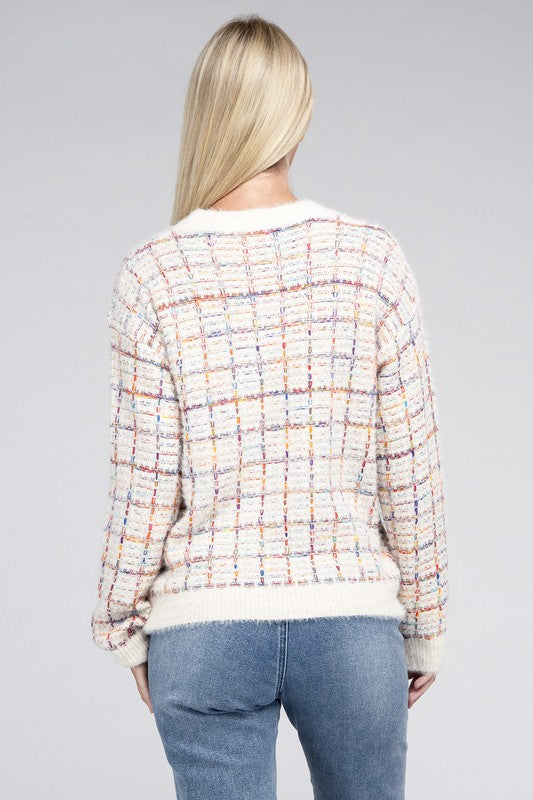 TEEK - Ivory Textured Fancy Knit Sweater SWEATER TEEK FG   